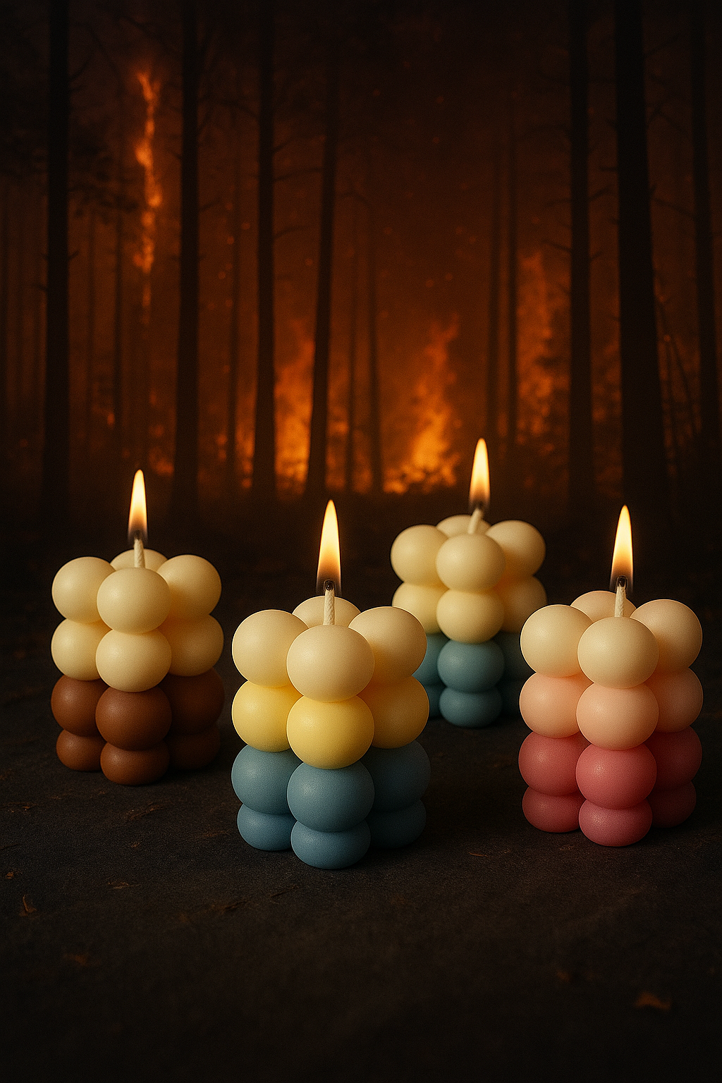 Apnatva Bubble Shape Wax Scented Decorative Candle, Set of 4